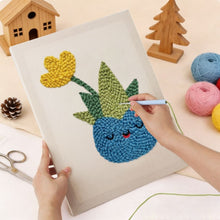 Charger l'image dans la galerie, Punch Needle Kit avec cadre - Succulente Heureuse
