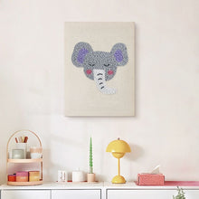 Charger l'image dans la galerie, Punch Needle Kit avec cadre - Petit Éléphant