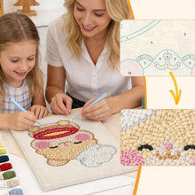 Charger l'image dans la galerie, Punch Needle Kit avec cadre - Lapin Pâtissier