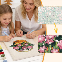 Charger l'image dans la galerie, Punch Needle Kit avec cadre - Panier de Fleurs