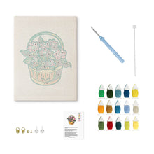 Charger l'image dans la galerie, Punch Needle Kit avec cadre - Panier de Fleurs