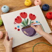 Charger l'image dans la galerie, Punch Needle Kit avec cadre - Tulipes Colorées