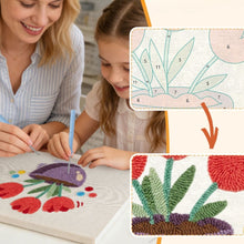 Charger l'image dans la galerie, Punch Needle Kit avec cadre - Tulipes Colorées