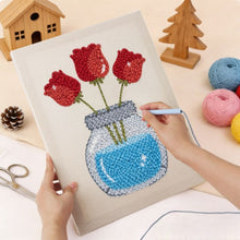 Charger l'image dans la galerie, Punch Needle Kit avec cadre - Bocal de Tulipes