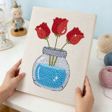 Charger l'image dans la galerie, Punch Needle Kit avec cadre - Bocal de Tulipes