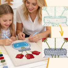 Charger l'image dans la galerie, Punch Needle Kit avec cadre - Bocal de Tulipes