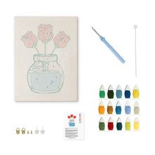 Charger l'image dans la galerie, Punch Needle Kit avec cadre - Bocal de Tulipes
