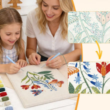 Charger l'image dans la galerie, Punch Needle Kit avec cadre - Papillon et Fleurs