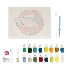 Charger l'image dans la galerie, Punch Needle Kit avec cadre - Lèvres Pop Art