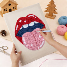 Charger l'image dans la galerie, Punch Needle Kit avec cadre - Lèvres Électriques