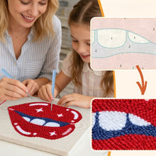 Charger l'image dans la galerie, Punch Needle Kit avec cadre - Lèvres Scintillantes