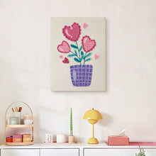 Charger l'image dans la galerie, Punch Needle Kit avec cadre - Fleurs du Cœur
