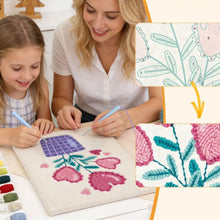 Charger l'image dans la galerie, Punch Needle Kit avec cadre - Fleurs du Cœur