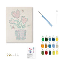Charger l'image dans la galerie, Punch Needle Kit avec cadre - Fleurs du Cœur
