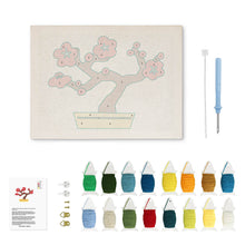 Charger l'image dans la galerie, Punch Needle Kit avec cadre - Bonsaï Fleur de Cerisier