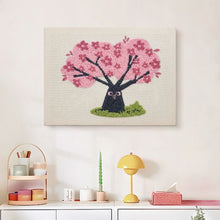 Charger l'image dans la galerie, Punch Needle Kit avec cadre - Cerisier avec Hiboux