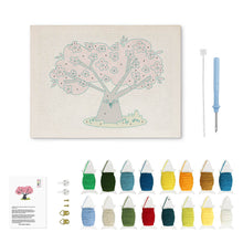 Charger l'image dans la galerie, Punch Needle Kit avec cadre - Cerisier avec Hiboux