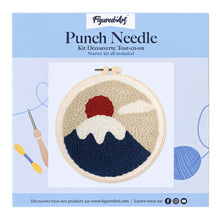 Charger l&#39;image dans la galerie, Punch Needle Lever du soleil sur Mont Fuji