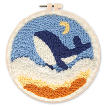 Charger l&#39;image dans la galerie, Punch Needle Jolie Baleine Bleue et Lune
