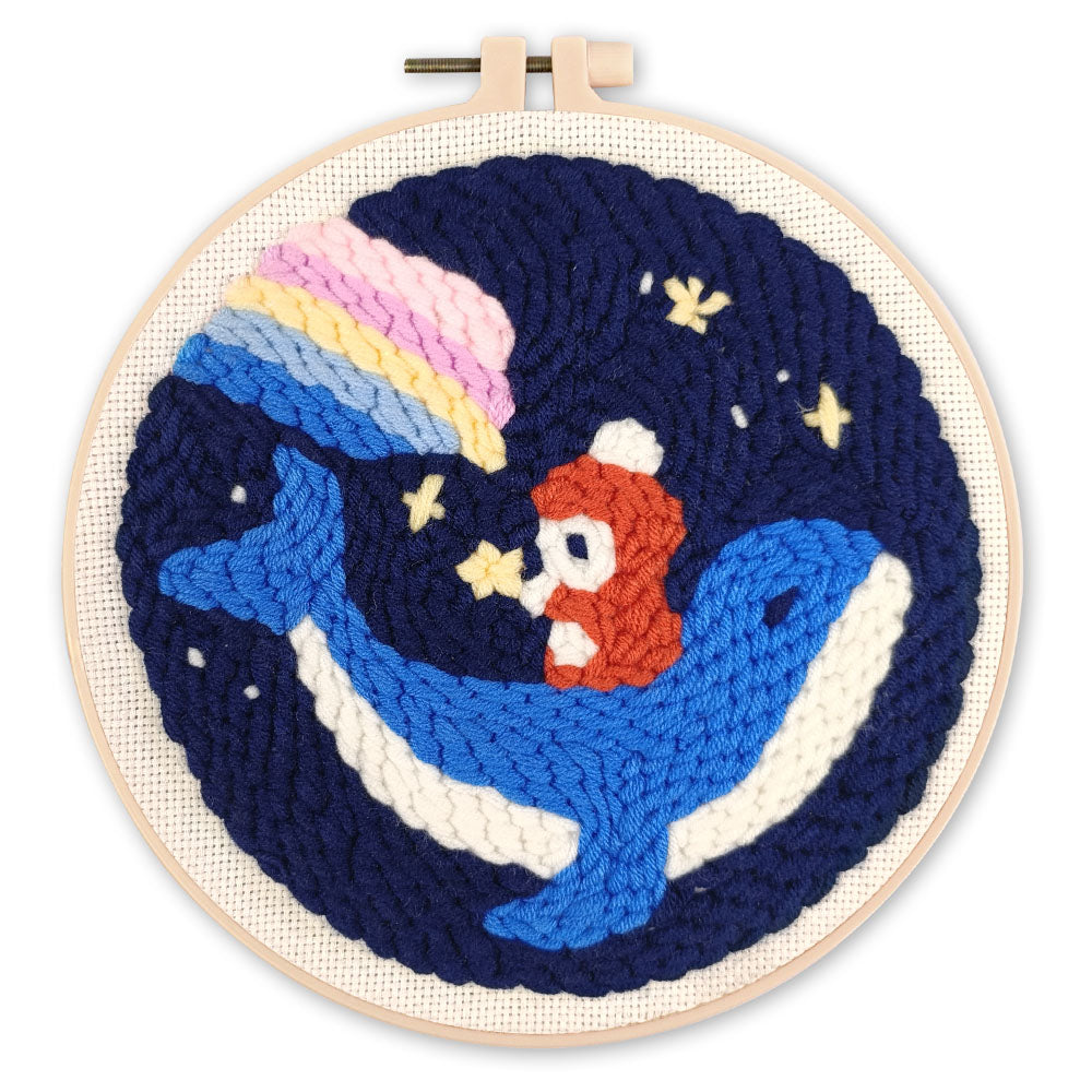 Punch Needle Baleine et Petit Garçon