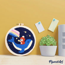 Charger l&#39;image dans la galerie, Punch Needle Baleine et Petit Garçon