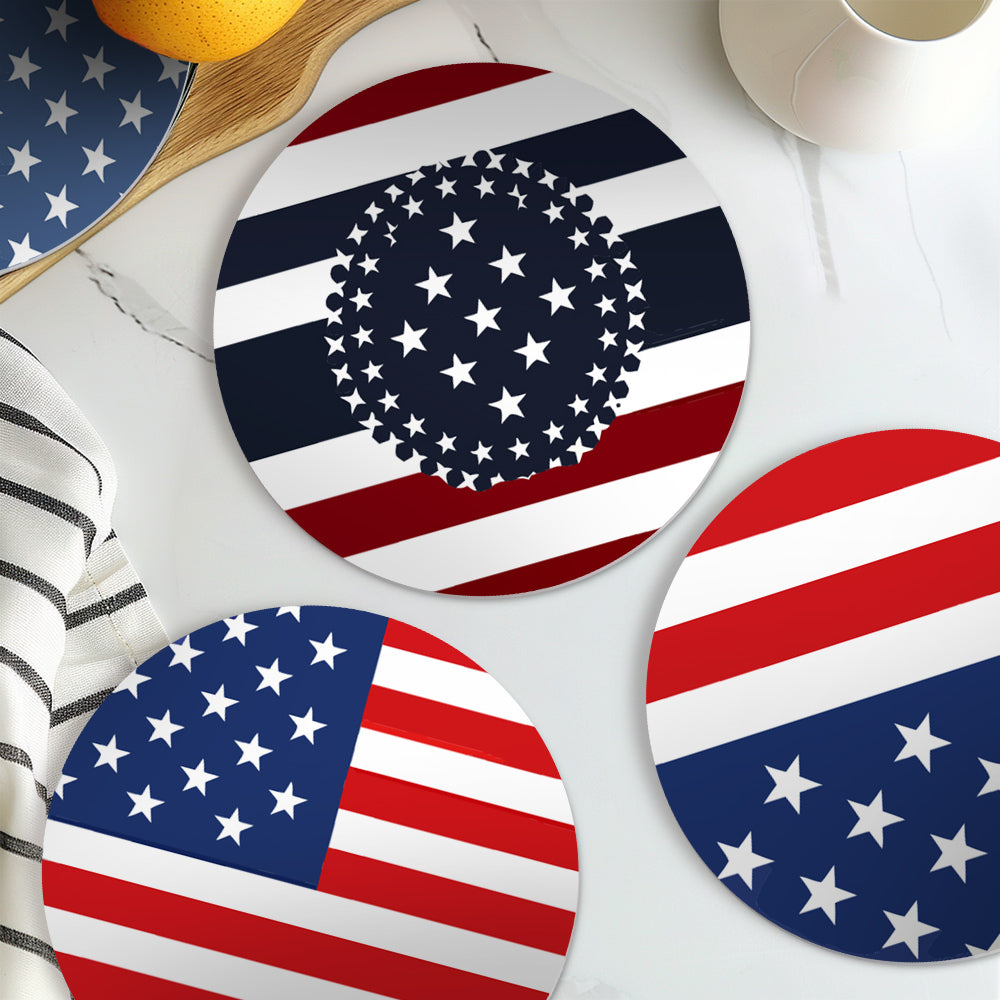 Peinture par numéros Sets de Table 20 cm (6 pièces) - Drapeau Américain