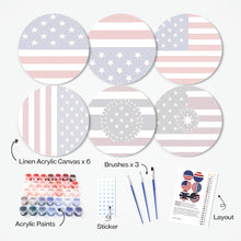 Charger l&#39;image dans la galerie, Peinture par numéros Sets de Table 20 cm (6 pièces) - Drapeau Américain