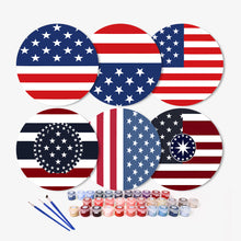 Charger l&#39;image dans la galerie, Peinture par numéros Sets de Table 20 cm (6 pièces) - Drapeau Américain