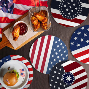 Peinture par numéros Sets de Table 20 cm (6 pièces) - Drapeau Américain