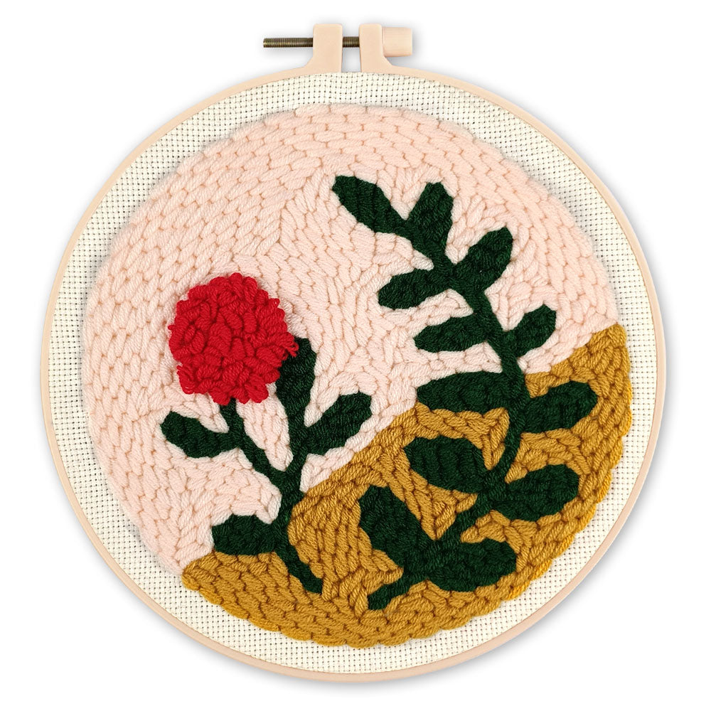 Punch Needle Branche et Rose