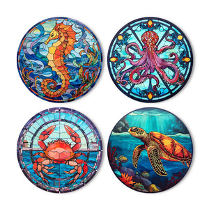 Peinture par numéros Sets de Table 20 cm (4 pièces) - Créatures de l'Océan