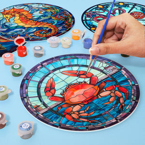 Peinture par numéros Sets de Table 20 cm (4 pièces) - Créatures de l'Océan