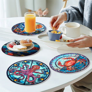 Peinture par numéros Sets de Table 20 cm (4 pièces) - Créatures de l'Océan