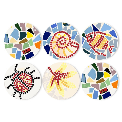 Peinture par numéros Sets de Table 20 cm (6 pièces) - Motif Géométrique Décoratif