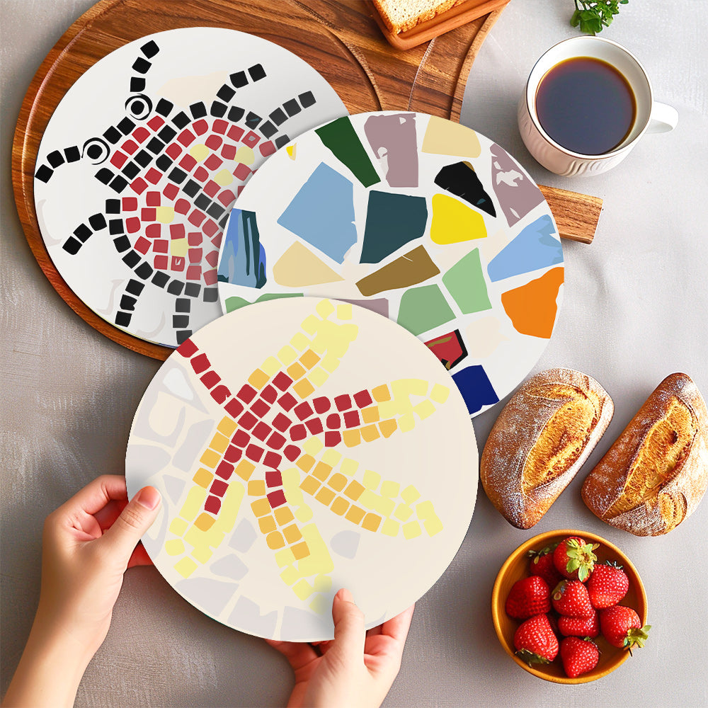 Peinture par numéros Sets de Table 20 cm (6 pièces) - Motif Géométrique Décoratif