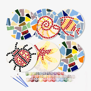 Peinture par numéros Sets de Table 20 cm (6 pièces) - Motif Géométrique Décoratif