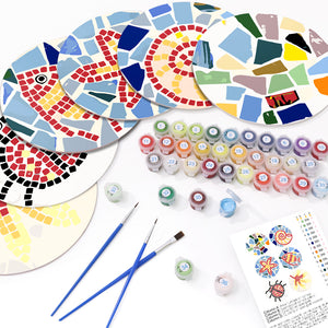 Peinture par numéros Sets de Table 20 cm (6 pièces) - Motif Géométrique Décoratif