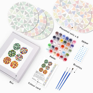 Peinture par numéros Sets de Table 20 cm (6 pièces) - Géométrique Moderne