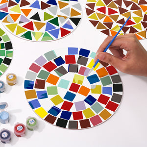 Peinture par numéros Sets de Table 20 cm (6 pièces) - Géométrique Moderne