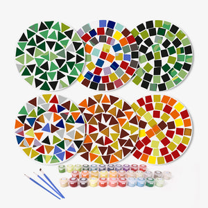 Peinture par numéros Sets de Table 20 cm (6 pièces) - Géométrique Moderne