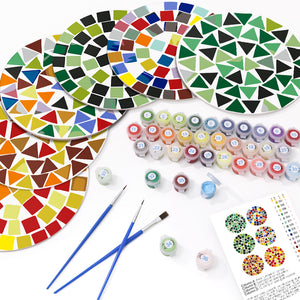 Peinture par numéros Sets de Table 20 cm (6 pièces) - Géométrique Moderne