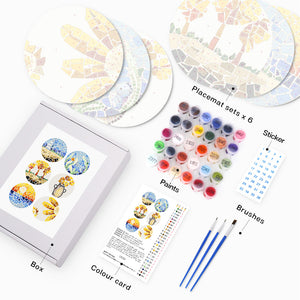 Peinture par numéros Sets de Table 20 cm (6 pièces) - Vie Côtière