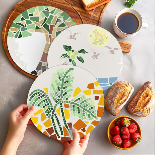 Peinture par numéros Sets de Table 20 cm (6 pièces) - Botanique et Nature