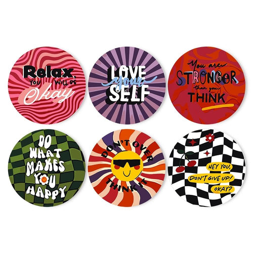 Peinture par numéros Sets de Table 20 cm (6 pièces) - Citation Motivante