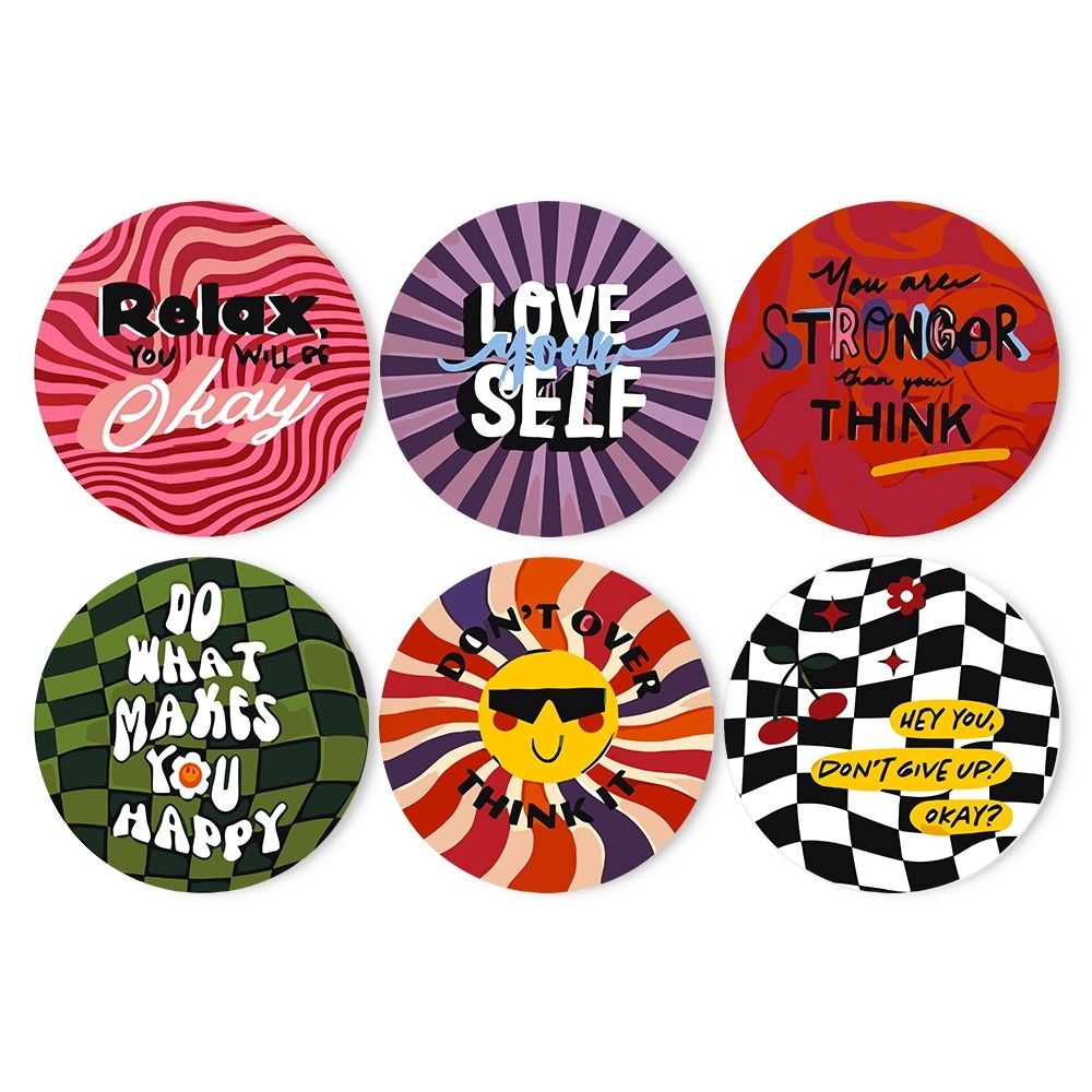 Peinture par numéros Sets de Table 20 cm (6 pièces) - Citation Motivante