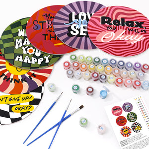 Peinture par numéros Sets de Table 20 cm (6 pièces) - Citation Motivante
