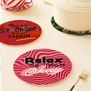 Peinture par numéros Sets de Table 20 cm (6 pièces) - Citation Motivante