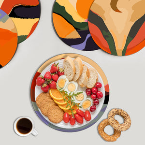 Peinture par numéros Sets de Table 20 cm (6 pièces) - Montagne Abstraite Moderne
