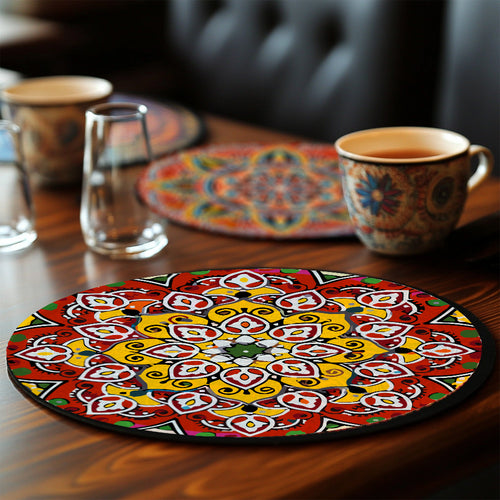 Peinture par numéros Sets de Table 20 cm (6 pièces) - Mandala Bohème Rond