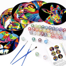 Charger l&#39;image dans la galerie, Peinture par numéros Sets de Table 20 cm (6 pièces) - Animal Pop Art